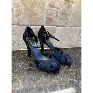 Vintage Fendi Black Satin Sandals Size 37 EU 6 1/2 US GUC